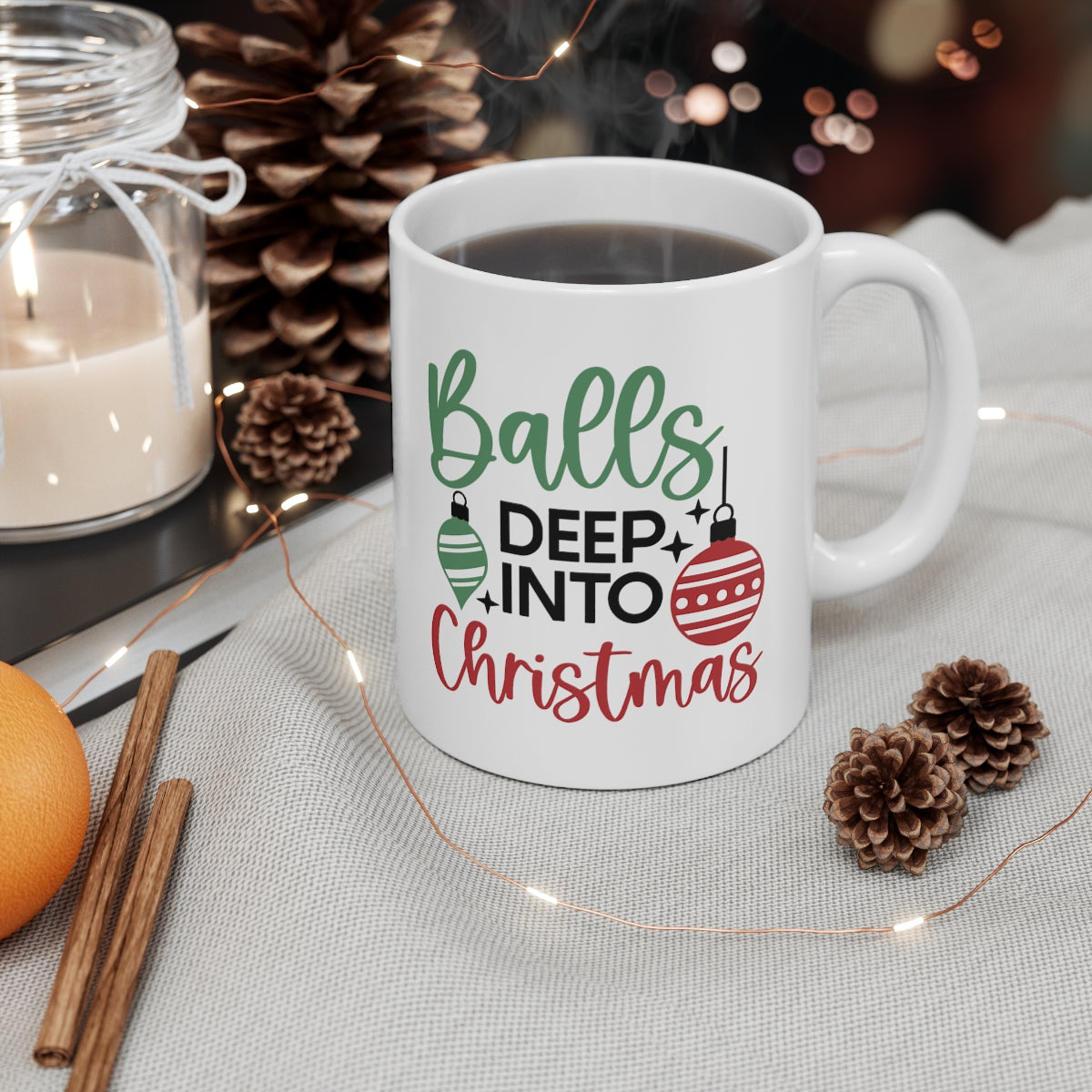 Balls Into Christmas | Christmas Mug