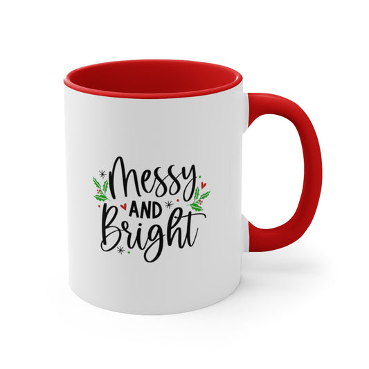 messy and bright christmas coffee mug | holiday coffee mug