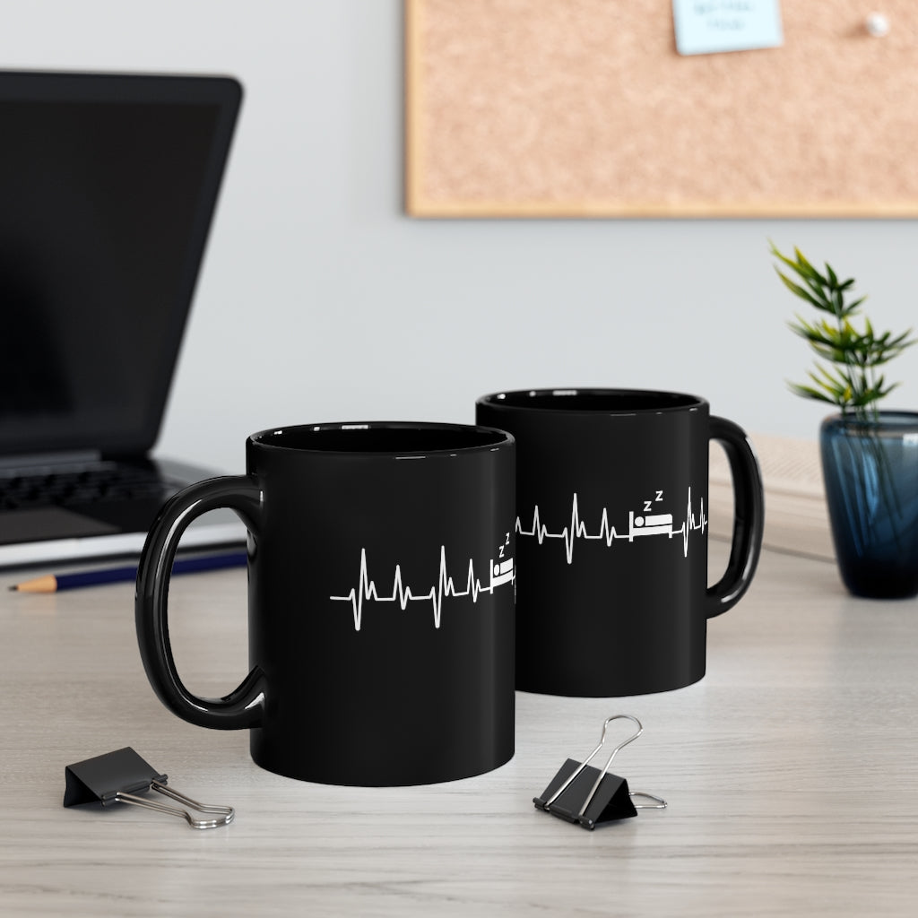 Sleepy Heartbeat Mug | Sarcastic Coffee Mug