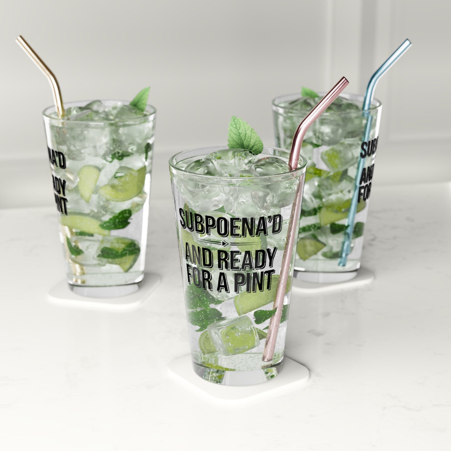 Subpoena’d and Ready for a Pint | Funny Lawyer Beer Glass